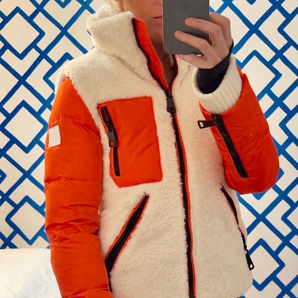 NWT, SAM Jacket, Orange and White Women's Jacket